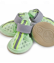 baratos -Sapatos de malha para cães, botas para animais de estimação, sapatos respiráveis para cães pequenos, sandálias impermeáveis para animais de estimação com sola antiderrapante e fecho de zíper, protetor