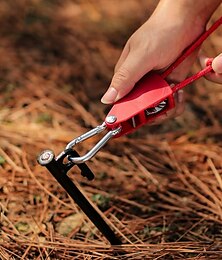 economico -Set da 4 corde per tenda da campeggio regolabili e portatili, con puleggia ad alta resistenza e sgancio rapido, tiranti antivento con tenditore a cricchetto per teloni, tettoie, amache e ripari per esterni.