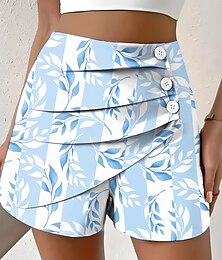 preiswerte -Damen Chinos Shorts Urlaub Vintage Ethno-Stil Kurz Mittlere Taillenlinie Plissiert Urlaub Straße Täglich kleiner Finger Amethyst Rubinrot Grün Sommer Frühling Normale Passform