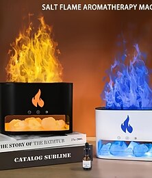 economico -una lampada per aromaterapia a fiamma simulata con diffusore in pietra di sale, illuminazione RGB e un umidificatore di grande capacità, perfetta per la decorazione di interni e adatta come regalo di