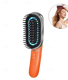 abordables -Brosse de massage capillaire à LED bleue et rouge, peigne de massage du cuir chevelu, peigne à ions négatifs à microcourant EMS