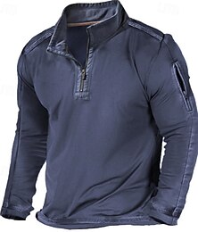 economico -Per uomo Felpa con cappuccio e zip Felpa con zip Tattico Nero Bianco Blu marino Blu Cachi Colletto Mao Semplice Con zip Tasca Sport & Outdoor Casuale Quotidiano Streetwear Cool Abbigliamento Sportivo