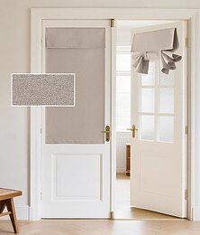 abordables -Rideaux occultants en lin pour portes et fenêtres françaises Tricia rideaux assombrissants adhésifs garantissant l'intimité stores thermiques isolés pour fenêtres en verre de cuisine