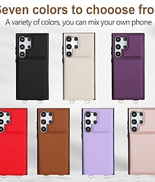 economico -telefono Custodia Per Samsung Galaxy S22 S22 Plus Ultra A73 A53 A52 A13 5G A13 A51 Copertura Posteriore con Cordino Cavalletto Slot per Carte Retrò TPU Pelle PU
