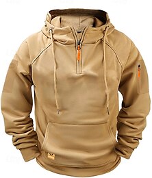 economico -Per uomo Felpa con cappuccio Felpa con cappuccio e zip corta Nero Vino Blu marino Blu Cammello Con Cappuccio Semplice Tasca Sport & Outdoor Quotidiano Ferie Poliestere Streetwear Essenziale Casual