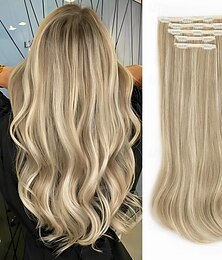 economico -Extension con clip - extension per capelli lisci, spessi e a strati, biondo sporco, biondo decolorato, trama in pizzo morbido da 20 pollici