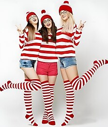 abordables -Où est Wally Costume Personnages de contes de fées Cosplay de Film for Femmes Fille Enfants Adulte Halloween Performance Déguisement éducatif Événement scolaire