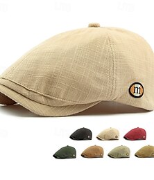 billiga -Herr Platt mössa Ascot hatt Newsboy hatt Svart Ljusgrön Polyester Mode Ledigt Gata Dagligen Rutig Justerbara Solskyddskräm Andningsfunktion
