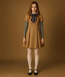 halpa -M3GAN Pelottava nukke Megan Futuristinen robotti Mekot Asu Klassinen Lolita Elokuva-cosplay for Naisten Tyttöjen Lasten Aikuisten Halloween Karnevaali Maailman kirjapäivä Suoritus Juhla