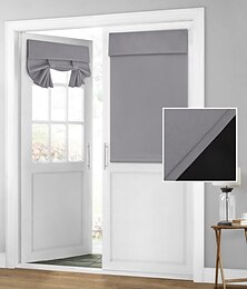 voordelige -100% Blackout Franse Deurgordijnen Privacy Deurgordijnen voor Raam Kamer Donkerende Jaloezieën Thermisch Geïsoleerde Raamshades voor Slaapkamer 1 Paneel