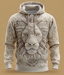economico -Per uomo 3D Felpe con cappuccio Felpa Abbigliamento esterno Felpa con cappuccio Girocollo Cool Stampa 3D Club Abbigliamento casual alla moda Giallo Rosa Coulisse 3D Autunno Inverno progettista