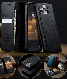 זול -טלפון מגן עבור אייפון 16 אייפון 15 iPhone 14 13 12 11 Pro Max Mini SE X XR XS Max 8 7 Plus מארז ספיחה מגנטי מארז כרטיס ארנק מגנטי מגן גוף מלא רגלית TPU עור PU
