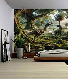 preiswerte -Waldtier Dinosaurier Landschaft hängende Tapisserie Wandbild Kunst große Wandteppich Wandbild Dekoration Fotos Hintergrund Teppich Vorhänge Home Schlafzimmer Wohnzimmer Dekoration