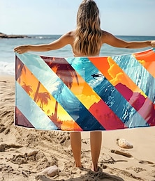 economico -telo da spiaggia morbido e assorbente - leggero, ad asciugatura rapida, design anti-sabbia per spiaggia, piscina e viaggi
