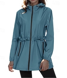 abordables -Mujer Chaqueta para senderismo Chaqueta para lluvia Impermeable Al aire libre Impermeable Resistente al Viento Trajes de senderismo Ropa de senderismo Primavera Otoño Camiseta Algodón Camping