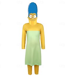 preiswerte -Lustige gelbe Cartoon-Familie Marge Homer Bart Outfits Kostüm Gruppenkostüm Cartoon Film Cosplay for Unisex Kinder Erwachsene Halloween Karneval Welttag des Buches Leistung Pädagogisches Ankleiden