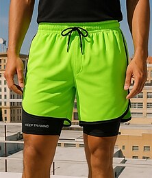 billige -Herre Løpeshorts Løpeshorts med tights Elastisk midje Shorts Sport & Utendørs Avslappet Hurtigtørkende Lettvekt Pustende Tennis Golf Løp Normal Sports Sportsklær Ensfarget Hvit Blå Oransje