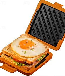 preiswerte -Toastie-Sandwichmaker für die Mikrowelle, antihaftbeschichtete Sandwich-Grillpfanne für die Mikrowelle für ein schnelles Frühstück, benutzerfreundlicher Brottoaster mit Farbbox, tragbares Küchengerät
