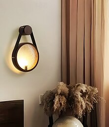 economico -Lampada da parete in vetro di alta qualità, materiale in legno, luci da parete, aspetto unico, lampada da parete raffinata per soggiorno