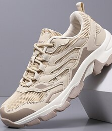 お買い得  -メンズホワイトスポーツランニングシューズ - ジムでのランニングやカジュアルウェアに最適な、クッションソールを備えた軽量で通気性のあるスニーカー
