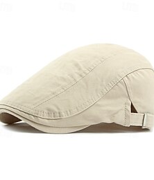 billiga -Herr Platt mössa Ascot hatt Newsboy hatt Svart Marinblå 100% bomull Mode Ledigt Gata Dagligen Slät Justerbara Solskyddskräm Andningsfunktion