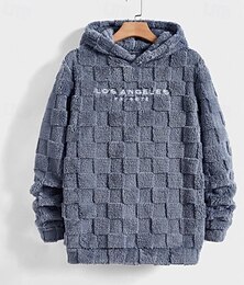 abordables -Hombre Sudadera Sudadera Con Capucha Negro Azul Marino Beige Con Capucha Plano De Gran Tamaño Bolsillo delantero Casual Diario Festivos Ropa de calle Design Casual Invierno Ropa Sudaderas con capucha