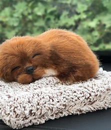 abordables -Peluche de cachorro de simulación, adorable muñeco de animal, lindo perro durmiendo, peluche para habitación de perro, decoración de coche, cumpleaños para niños pequeños, bebés