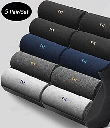 economico -Per uomo 5 Paia Pacchi Multipli Calzini Calzini a Mezza Gamba Calzini da Corsa Calzini Casual Nero Bianco Colore Colore Solido / Tinta Unita Vacanza Sport & Outdoor Quotidiano Base Medio Primavera