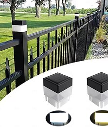 abordables -Luces LED solares para vallas de exterior, cuadradas, impermeables, para piscina, jardín, luz blanca cálida, decoración de jardín, 1 unidad