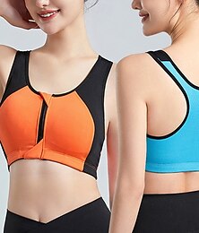 levne -Dámské Jóga podprsenka Sportovní podprsenky Pilates podprsenka Podprsenka nahoře Push Up Beze švu Antivibrační Bezdrátový Barevné bloky Sport Sportovní oděvy Černá Světlá růžová Tělocvična Zumba Běh