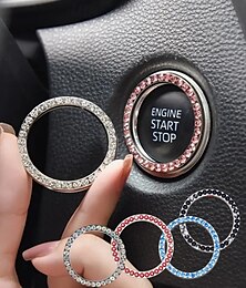 economico -Pulsante di avviamento per auto, anello decorativo, pulsante di avviamento con diamante, anello adesivo decorativo per accensione in cristallo, prodotti per interni