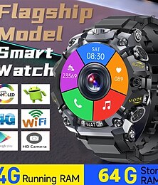 economico -Smartwatch Imosi Q668 Android 4G LTE, smartwatch da uomo, IP68, impermeabile, 800 W, doppia fotocamera, AMOLED, GPS, Wi-Fi, modalità multisport, scarica app