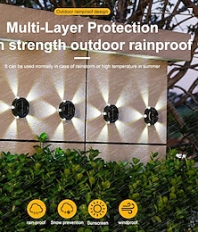 economico -1 lampada da parete solare impermeabile per esterni con 5 fasci LED, illuminazione per cortile, giardino, recinzione, balcone, scala