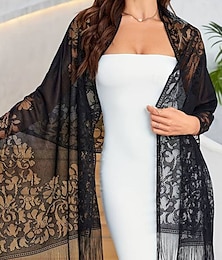 abordables -Écharpe Femme Élégant Protection solaire manche longue Dentelle Boléros de Mariage Avec Dentelle Pour Mariage Été