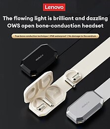 abordables -Écouteurs Bluetooth V5.4 Lenovo LP73 TWS d'origine, basses puissantes, son surround, étanchéité IPX7, crochets d'oreille pour le sport