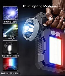 abordables -Linterna portátil solar recargable por USB, potente, con luz de trabajo COB, para acampar al aire libre, senderismo, pesca, emergencia, 1 unidad