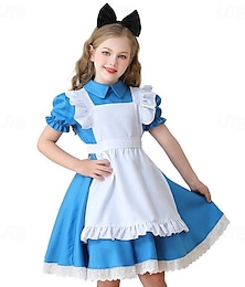 levne -Alice in Wonderland Pohádka Alice Šaty Postavy z pohádek Sladká Lolita Filmové kostýmy for Dívčí Dětské předvečer Všech svatých Karneval Světový den knihy Výkon Vzdělávací převlékání Školní akce