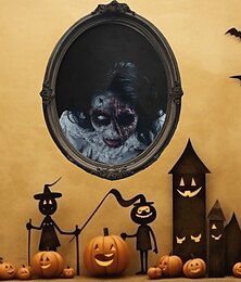 levne -Halloweenská samolepka na zeď, strašidelná zombie zrcadlová samolepka do obývacího pokoje, odnímatelná hororová nástěnná dekorace pro strašidelný dům, strašidelná halloweenská dekorace do pokoje