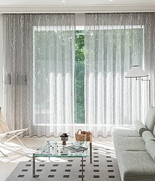 economico -Tende in pizzo jacquard ricamate tende pronte all'uso perfette per soggiorno balcone studio camera da letto ufficio domestico sala da pranzo