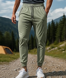 baratos -Homens Calças de Trilha calças de fato de treino Ao ar livre Normal Prova-de-Água A Prova de Vento Respirável Secagem Rápida Calças Cintura elástica Preto Verde Escuro Acampar e Caminhar Golfe Corrida