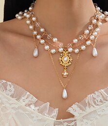 economico -Collana con pendente Perla Per donna Elegante Lusso Nappa Frangia con nappe Matrimonio Gocce Collana Per Matrimonio Feste San Valentino