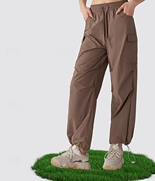 abordables -Mujer Pantalones cargo Pantalones para senderismo Pantalones de pierna recta Al aire libre Ajuste regular Impermeable Protección Solar Resistente al Viento Secado rápido Prendas de abajo Correa Ligero