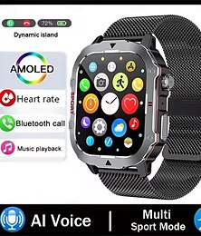 economico -Orologio intelligente militare da uomo impermeabile per sport all'aria aperta, fitness tracker, monitor della salute, smartwatch 2.19 BT con chiamata