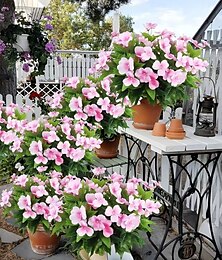 economico -2 pezzi di fiori artificiali di impatiens appesi per decorazioni da interni ed esterni, ghirlanda di fiori finti per prato, giardino, balcone e decorazione del patio