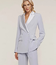 abordables -Costumes pour femmes Veste de mère de la mariée Élégante Longue manches avec boutons Couleur unie