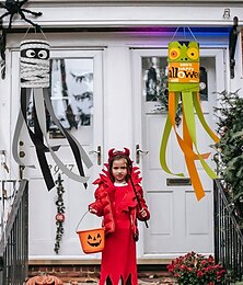 voordelige -Halloween spook windzak vlag voor decoratie in de tuin, waterdichte hangende spook decoratie voor Halloween tuin, griezelige gazon en veranda display