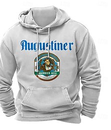 economico -Felpa con cappuccio grafica da uomo, a maniche lunghe, stile carnevale, vintage, retrò, festival, collezione autunno-inverno, nero, marrone, blu scuro, abbigliamento, abbigliamento, designer, stampa, normale, taglie disponibili: S, M, L.