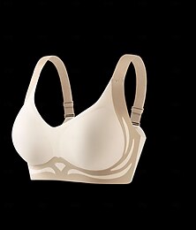 baratos -Mulheres Lingerie Sensual Sutiã Frente ÚnicaNightwearFibra Sintética Elastano Bloco de cor Cor Sólida Preto Verde Claro Azul empoeirado Bege
