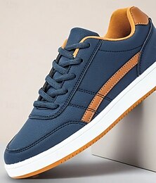 preiswerte -Blau-braune Freizeit-Sneaker für Herren mit Schnürung – bequeme, leichte Schuhe für den Alltag, zum Spazierengehen und Reisen