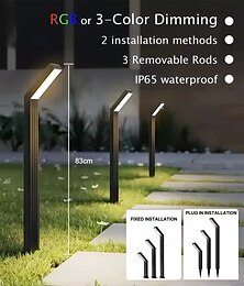 abordables -Luces LED solares para caminos al aire libre, RGB, para césped, IP65, impermeables, para jardín, pasarela, camino, entrada, patio, decoración, 1 unidad
